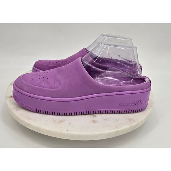 Nike Air Force 1 Mule Slippers – Purple Plush Slide-On Comfort - Picture 1 of 9